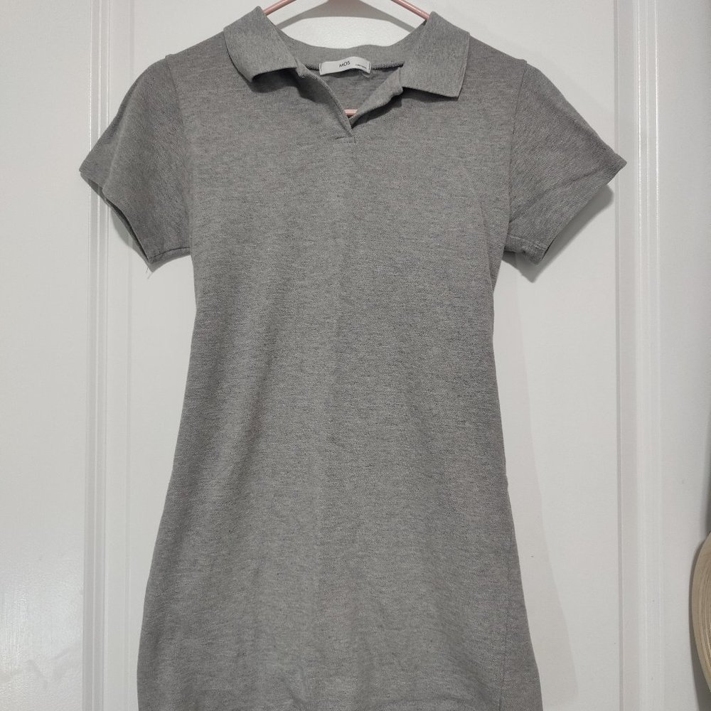 Korean grey polo mini dress - One size